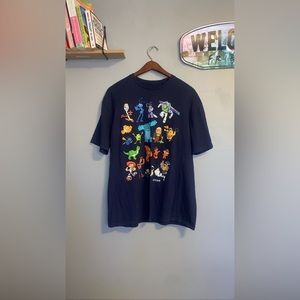 Disney PIXARS Blue Movie Characters T-Shirt (Size X-LARGE)